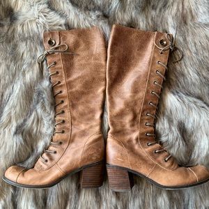 Seychelles Tall Lace Up Boot Distressed Brown 7
